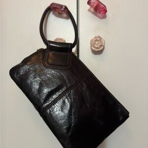 HOBO Black Leather Clutch Wristlet